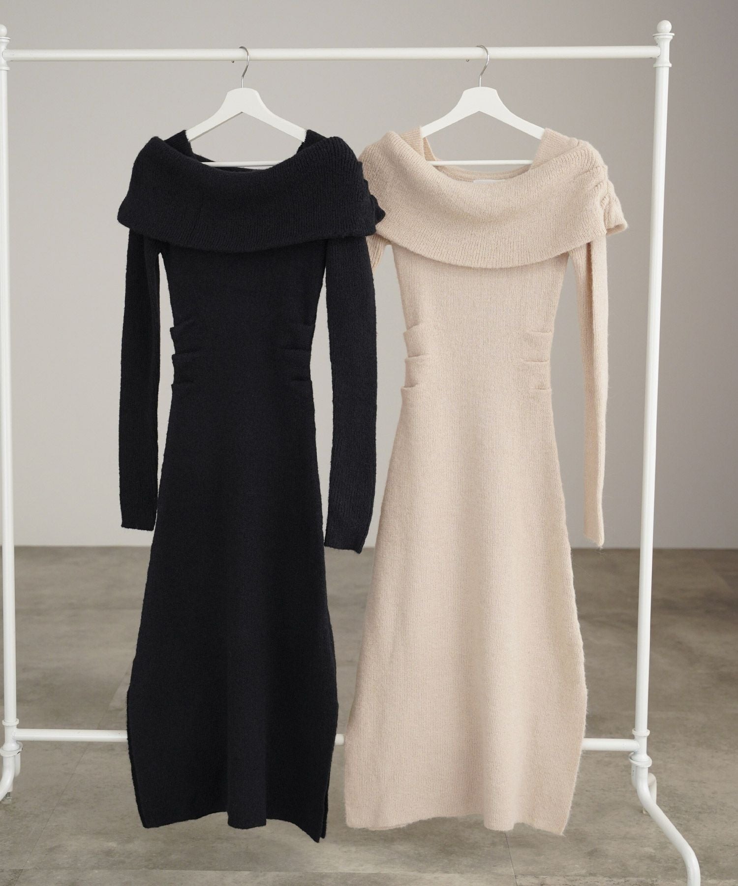 ワンピース lielie オフショル ライク ロング ニット ワンピース lieulien×nap 全2色