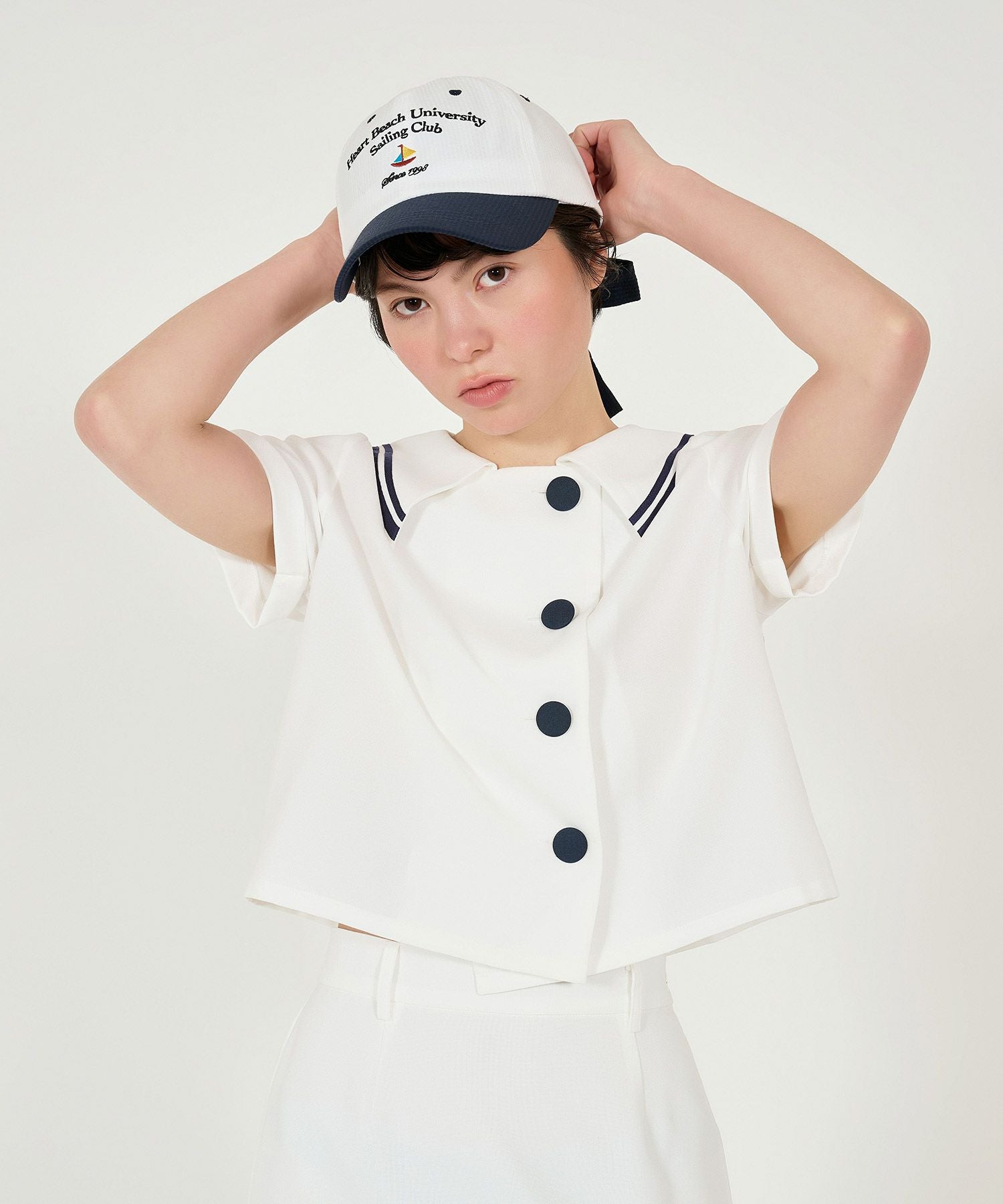 Early-Summer-SALE バイカラー リボンキャップ TINA：JOJUN 全2色
