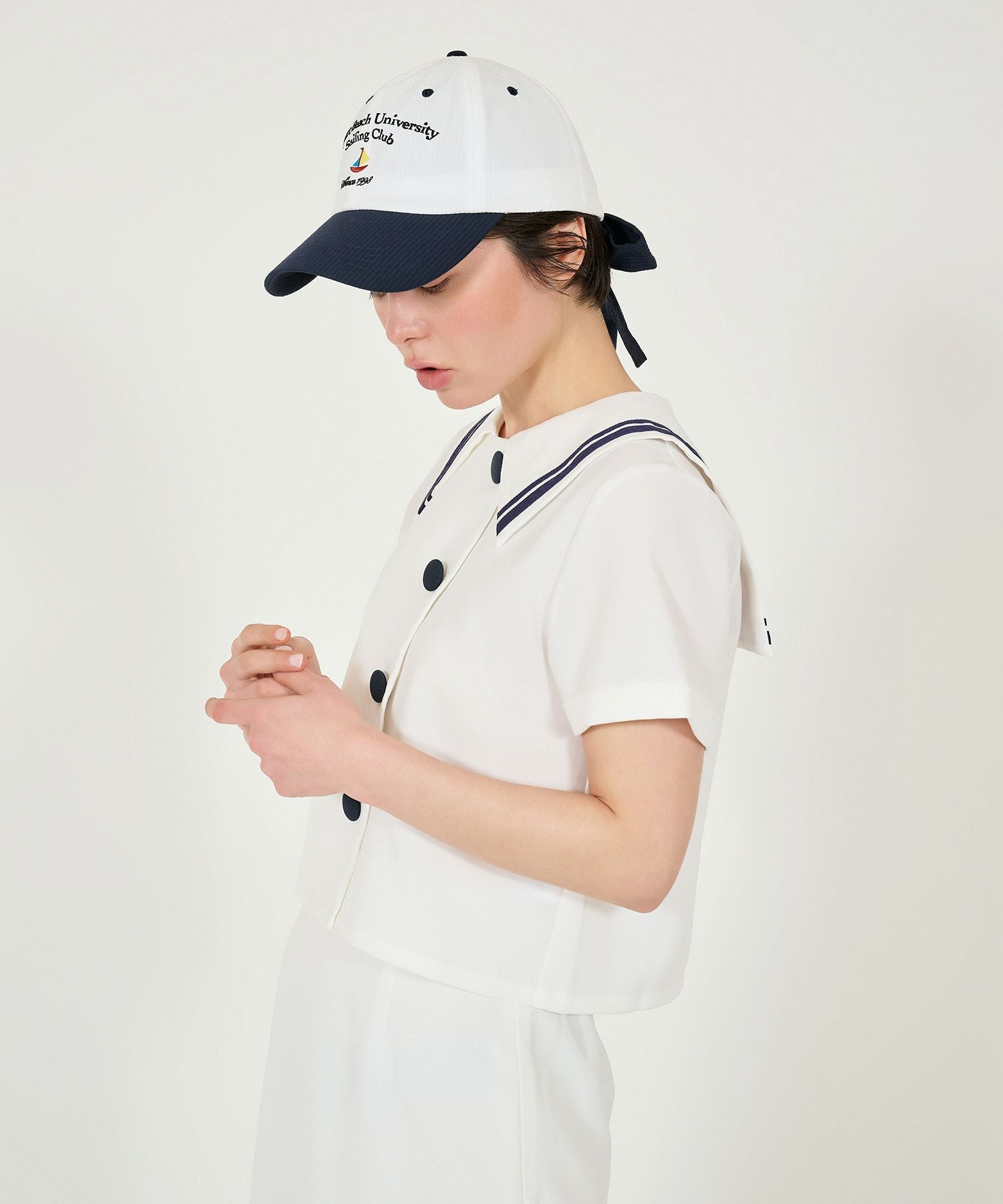 Early-Summer-SALE バイカラー リボンキャップ TINA：JOJUN 全2色