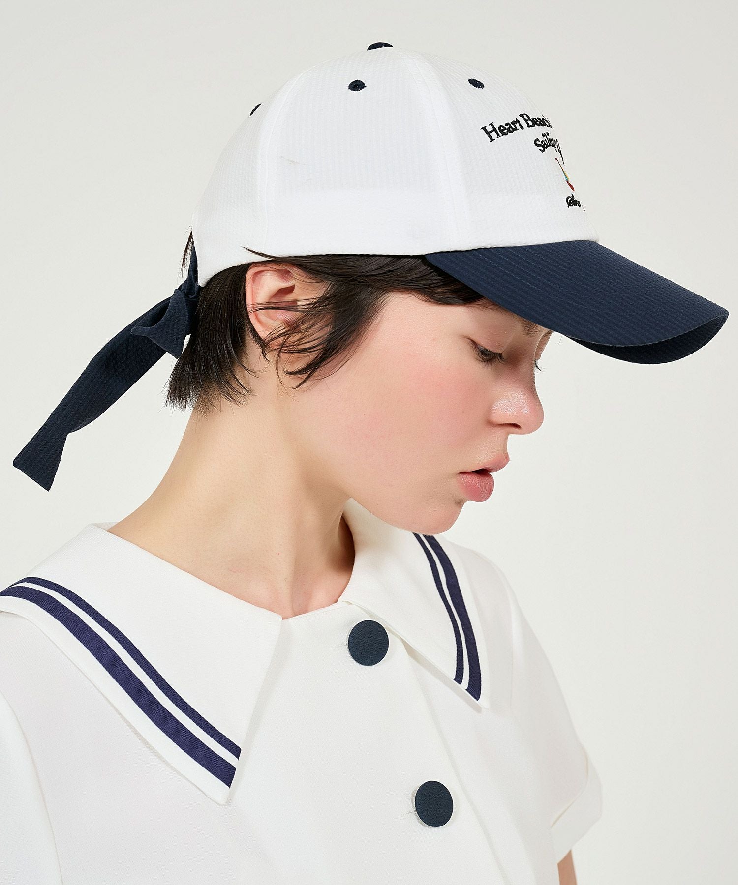 Early-Summer-SALE バイカラー リボンキャップ TINA：JOJUN 全2色