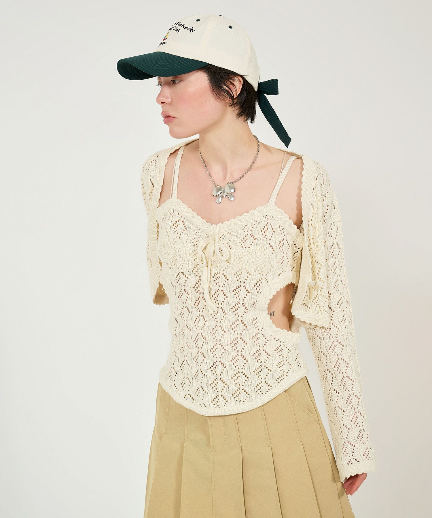限定Price！SALE 透かし編み カントリーライクニットキャミ TINA