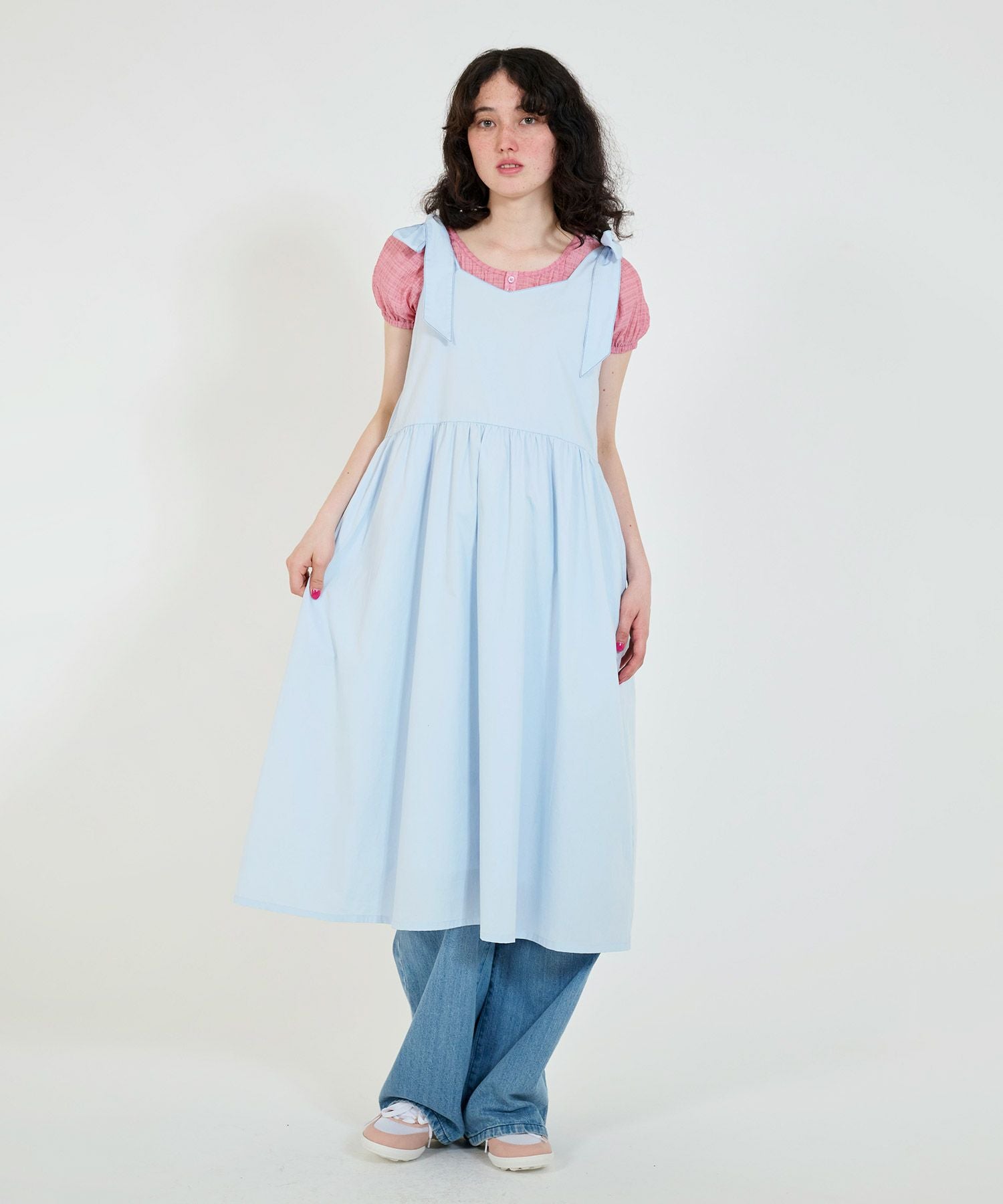 刺繍入り ボリュームワンピース TINA：JOJUN 全2色｜tnj321-0761【1】