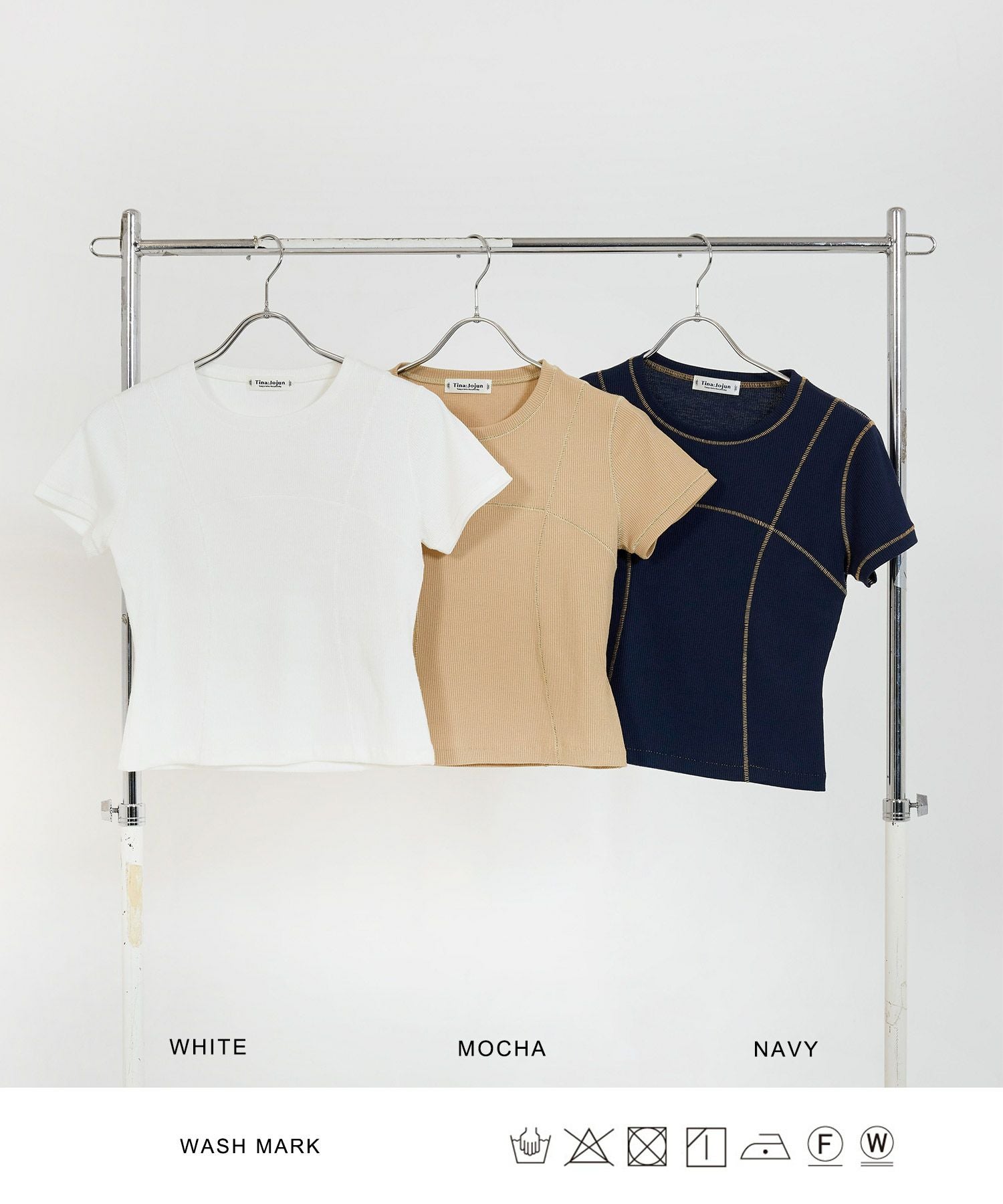 Early-Summer-SALE コンパクト リブTシャツ TINA：JOJUN 全3色｜tnj521