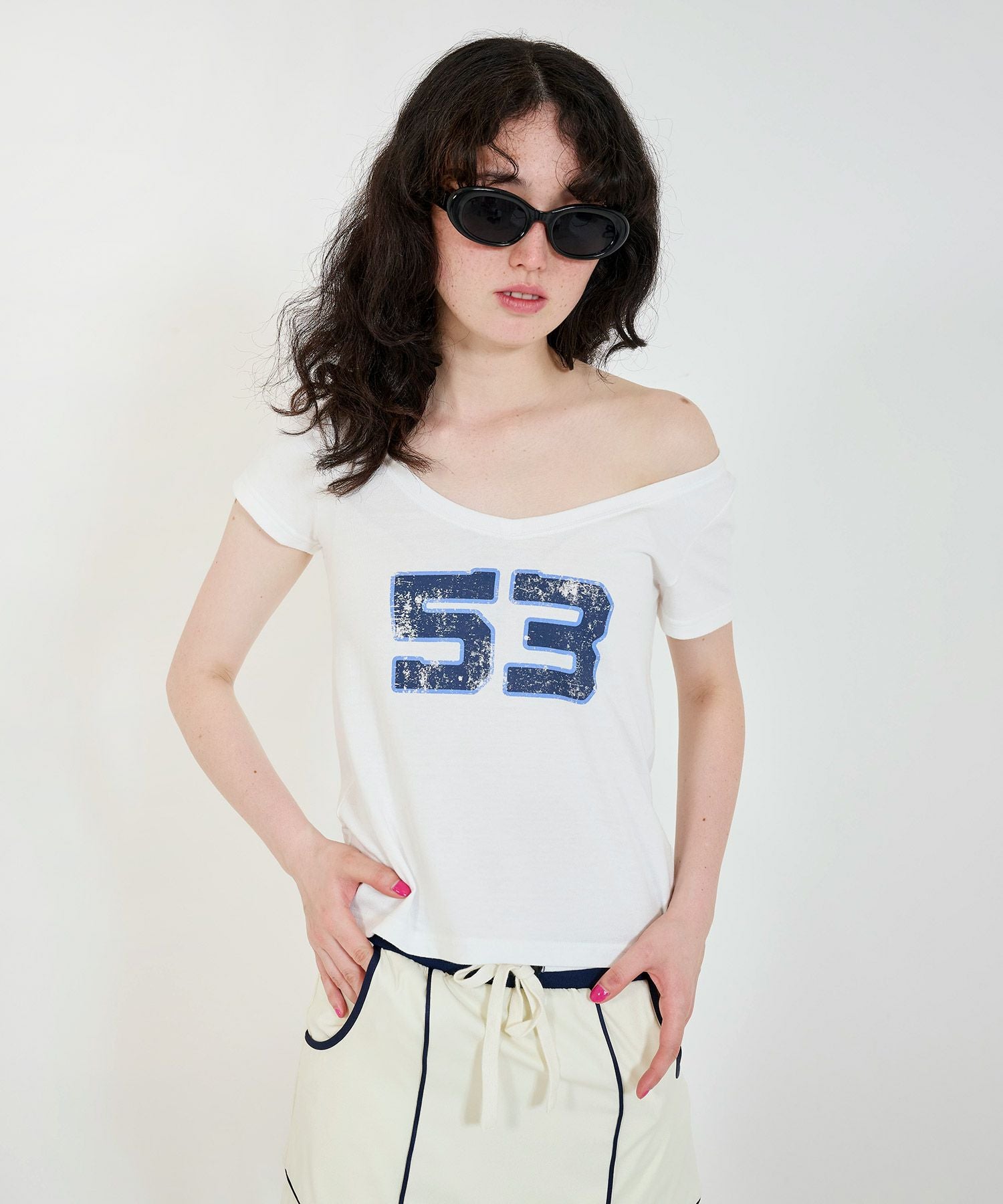 オフショル ナンバーTシャツ TINA：JOJUN 全2色｜tnj521-0780【3】
