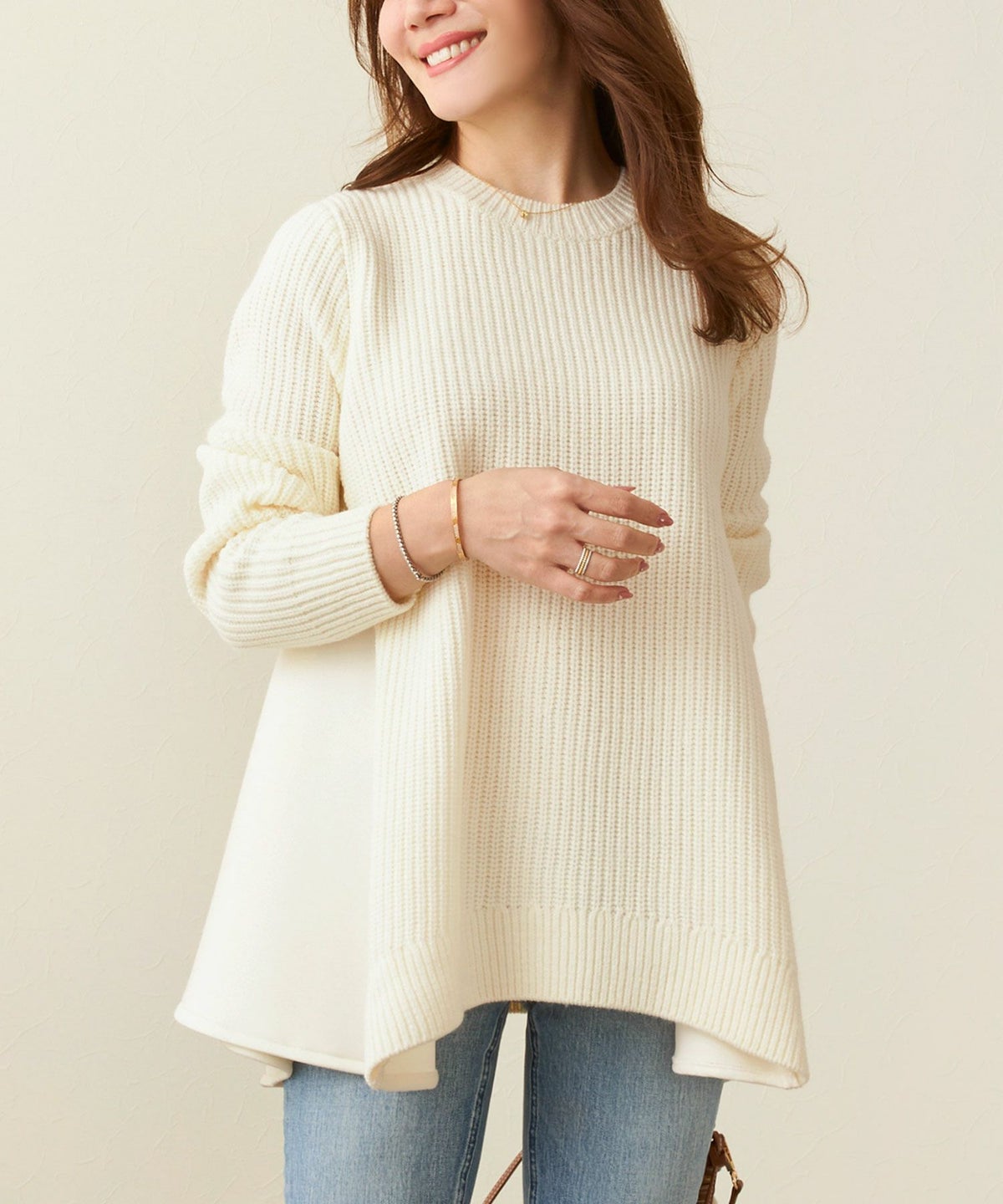 手洗い可 トップス ニット レディース ざっくり ローゲージ かわいい 人気 オフィス きれいめ 秋冬春 ジョイントスペース