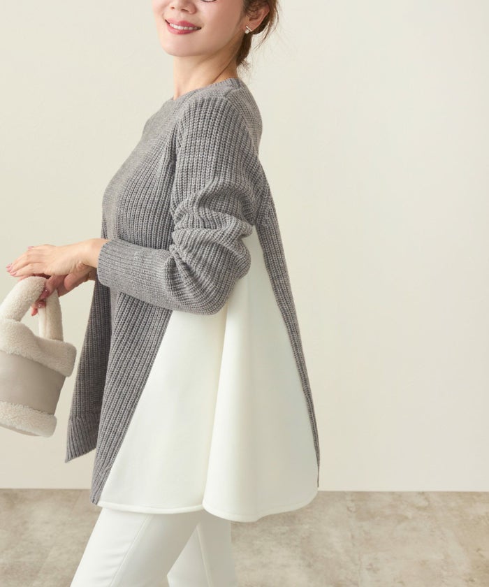 手洗い可 トップス ニット レディース ざっくり ローゲージ かわいい 人気 オフィス きれいめ 秋冬春 ジョイントスペース