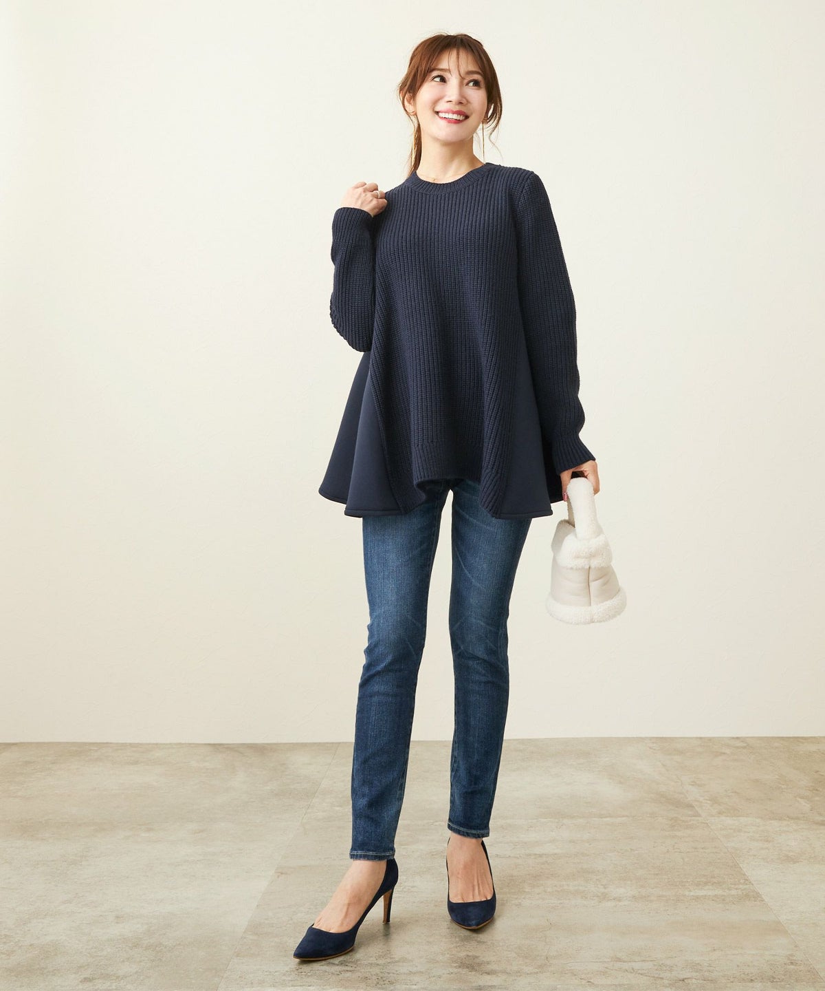 手洗い可 トップス ニット レディース ざっくり ローゲージ かわいい 人気 オフィス きれいめ 秋冬春 ジョイントスペース