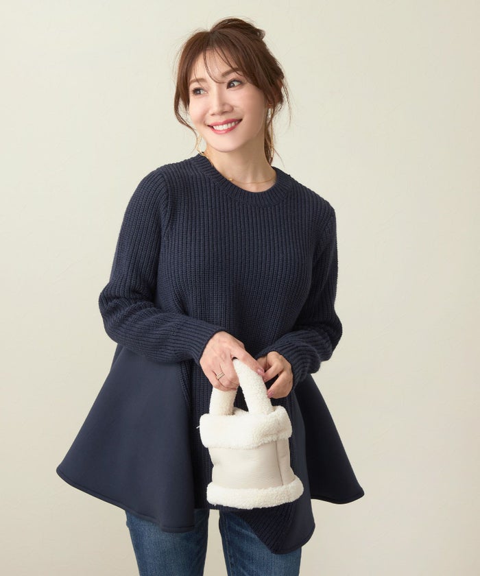 手洗い可 トップス ニット レディース ざっくり ローゲージ かわいい 人気 オフィス きれいめ 秋冬春 ジョイントスペース