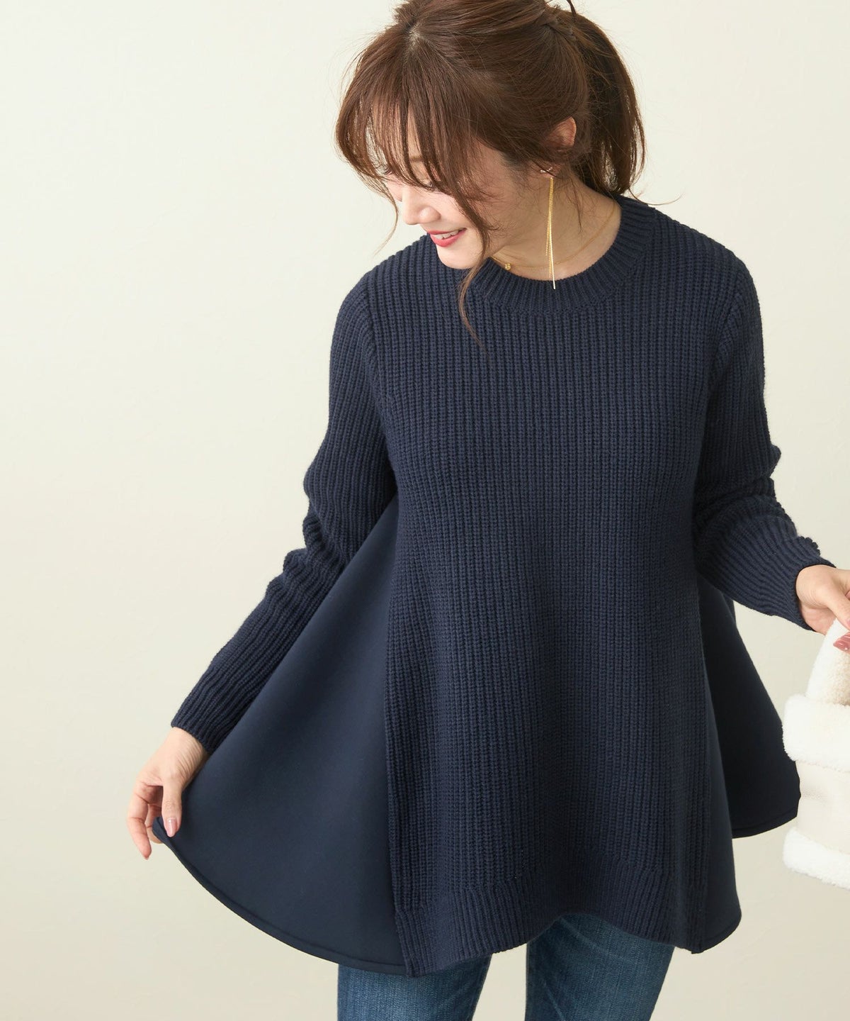 手洗い可 トップス ニット レディース ざっくり ローゲージ かわいい 人気 オフィス きれいめ 秋冬春 ジョイントスペース