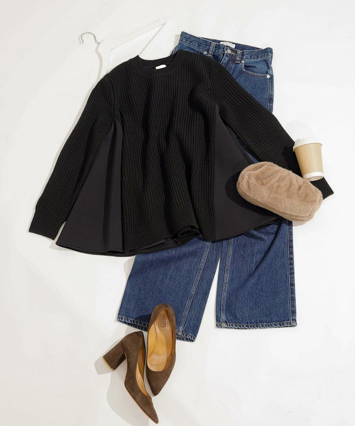 手洗い可 トップス ニット レディース ざっくり ローゲージ かわいい 人気 オフィス きれいめ 秋冬春 ジョイントスペース