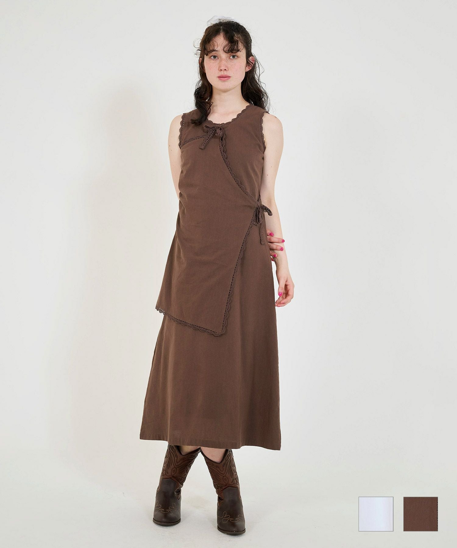レイヤード コットンワンピース TINA：JOJUN 全2色｜tnj321-0784【1】