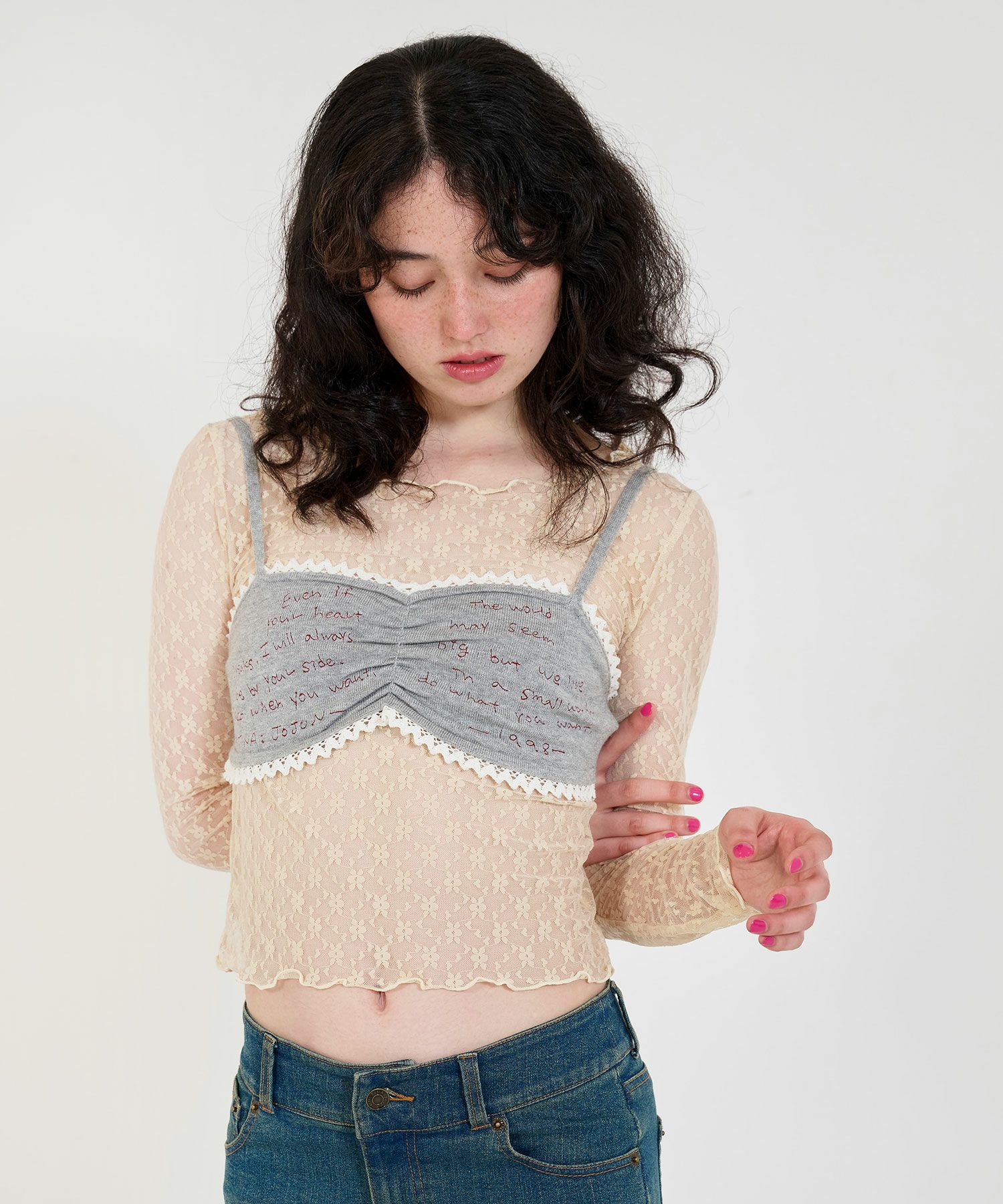 TAN ビスチェ 刺繍入り ニットビスチェ TINA：JOJUN 全2色｜tnj421-0774【1】