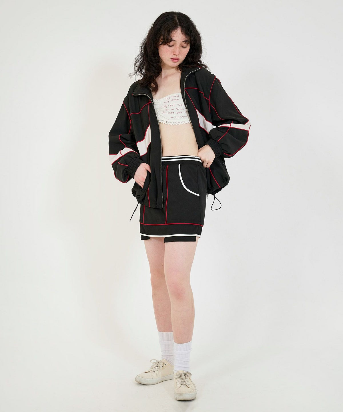 ビスチェ/ニット/手刺繍/ホワイト/グレー