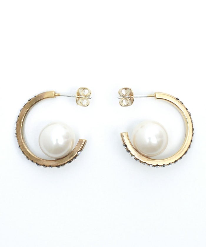 プラネット リング ピアス Planet Ring Pierce 真鍮 チタンポスト クリスタル プラパール プラネット リング ピアス Planet Ring Pierce （Liala）