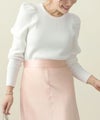 手洗い可/トップス/ニット/肩畦/長袖/パフスリーブ/肩ギャザー/大人/可愛い/上品
