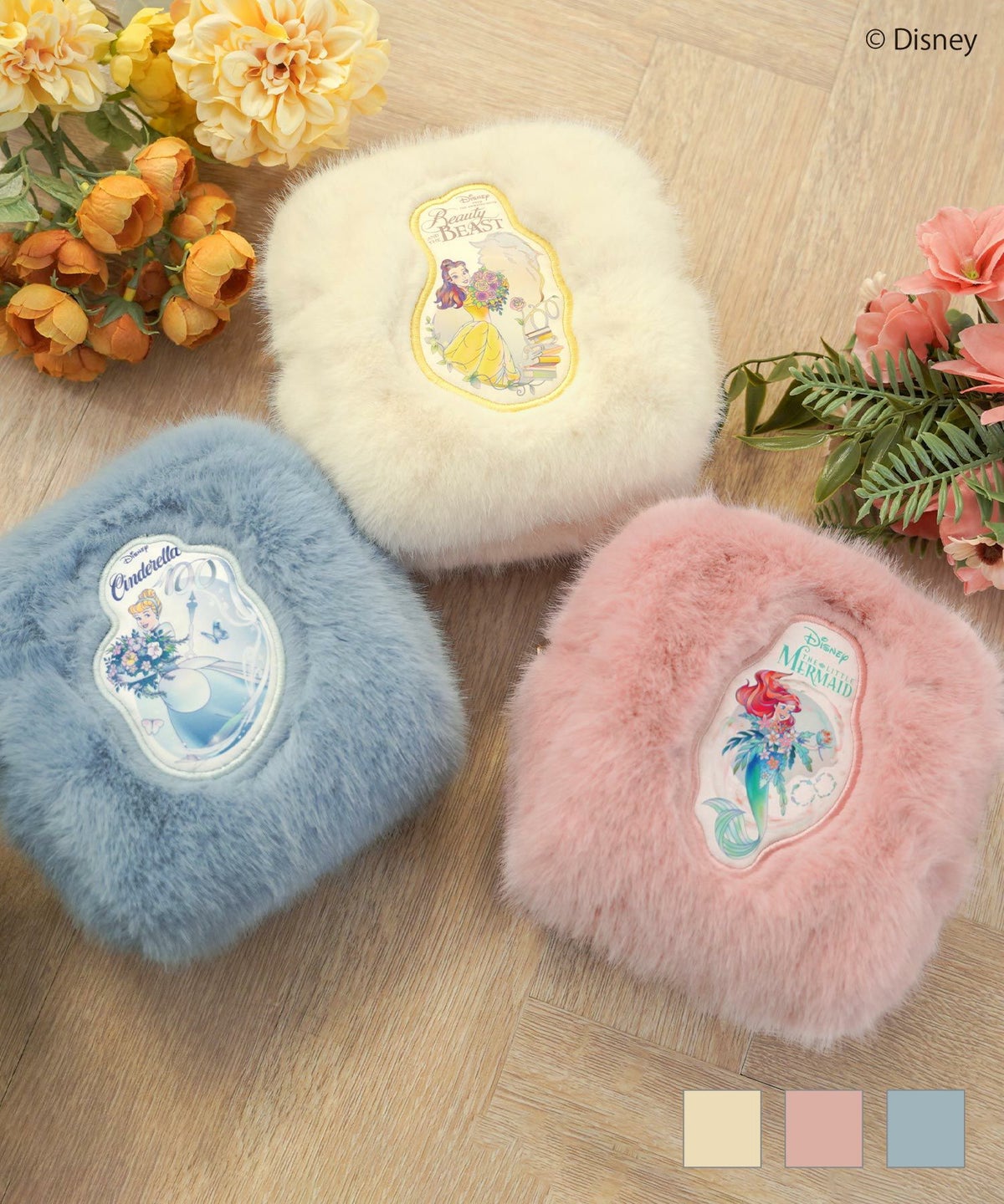 レディース 小物 グッズ ポーチ ファー Disney ディズニー100周年 プリンセス ディズニー プリンセス/ファー ポーチ le reve vaniller