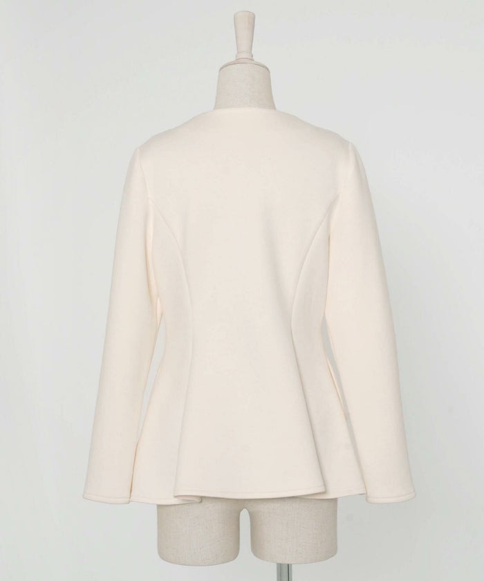 レディース/トップス/ジャケット/ボンディング/リングファスナー/長袖/フレアシルエット/春/秋/冬/アイボリー/ネイビー