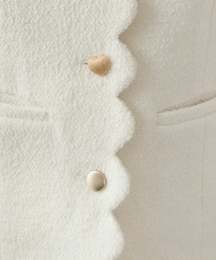 トップス/アウター/ジャケット/スカラップ/バラエティボタン/長袖/上品/大人/可愛い