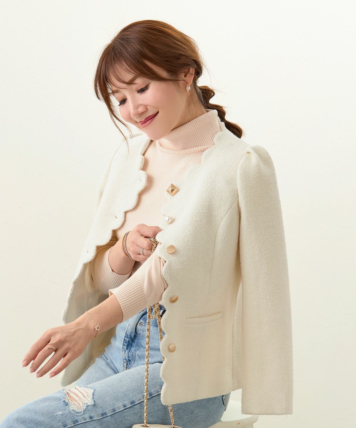 Liala×PG スカラップジャケット 楽天市場】スカラップ ジャケット Liala×PG 全3色｜lpg241-1830【1
