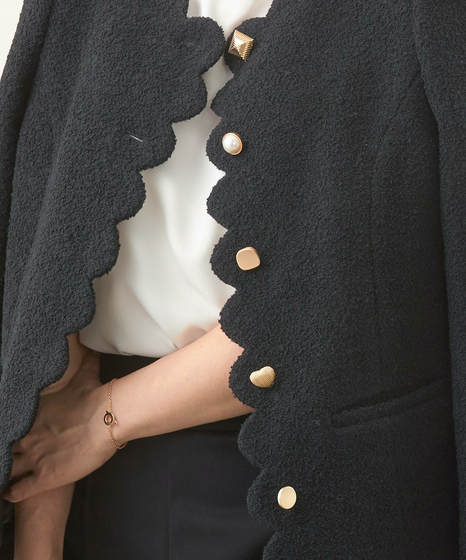 スカラップ バラエティボタン ジャケット Liala×PG 全2色｜lpg241-1861