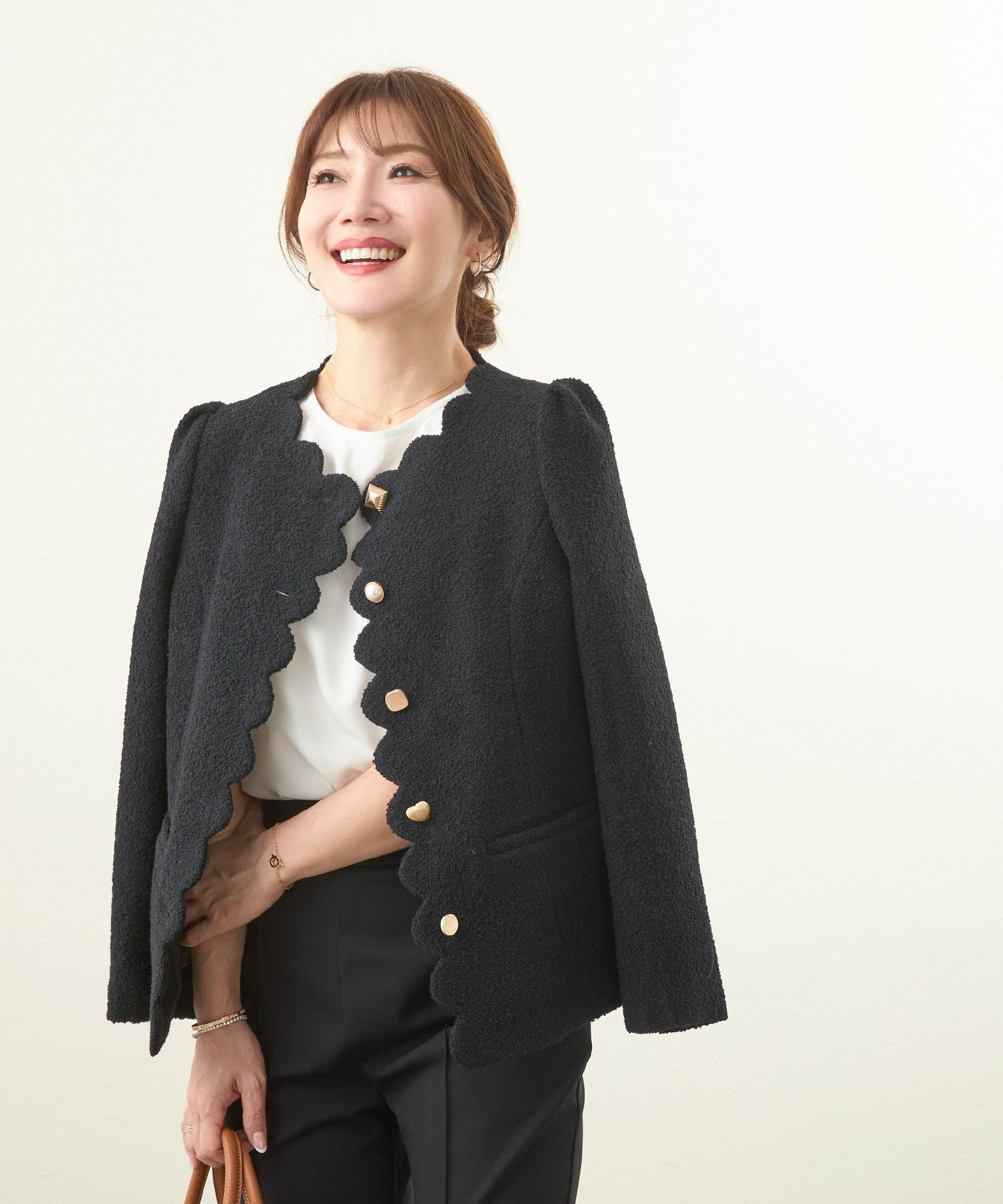 スカラップ バラエティボタン ジャケット Liala×PG 全2色｜lpg241-1861