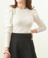 手洗い可/トップス/リブニット/長袖/パワーショルダー/タック/大人/上品/可愛い