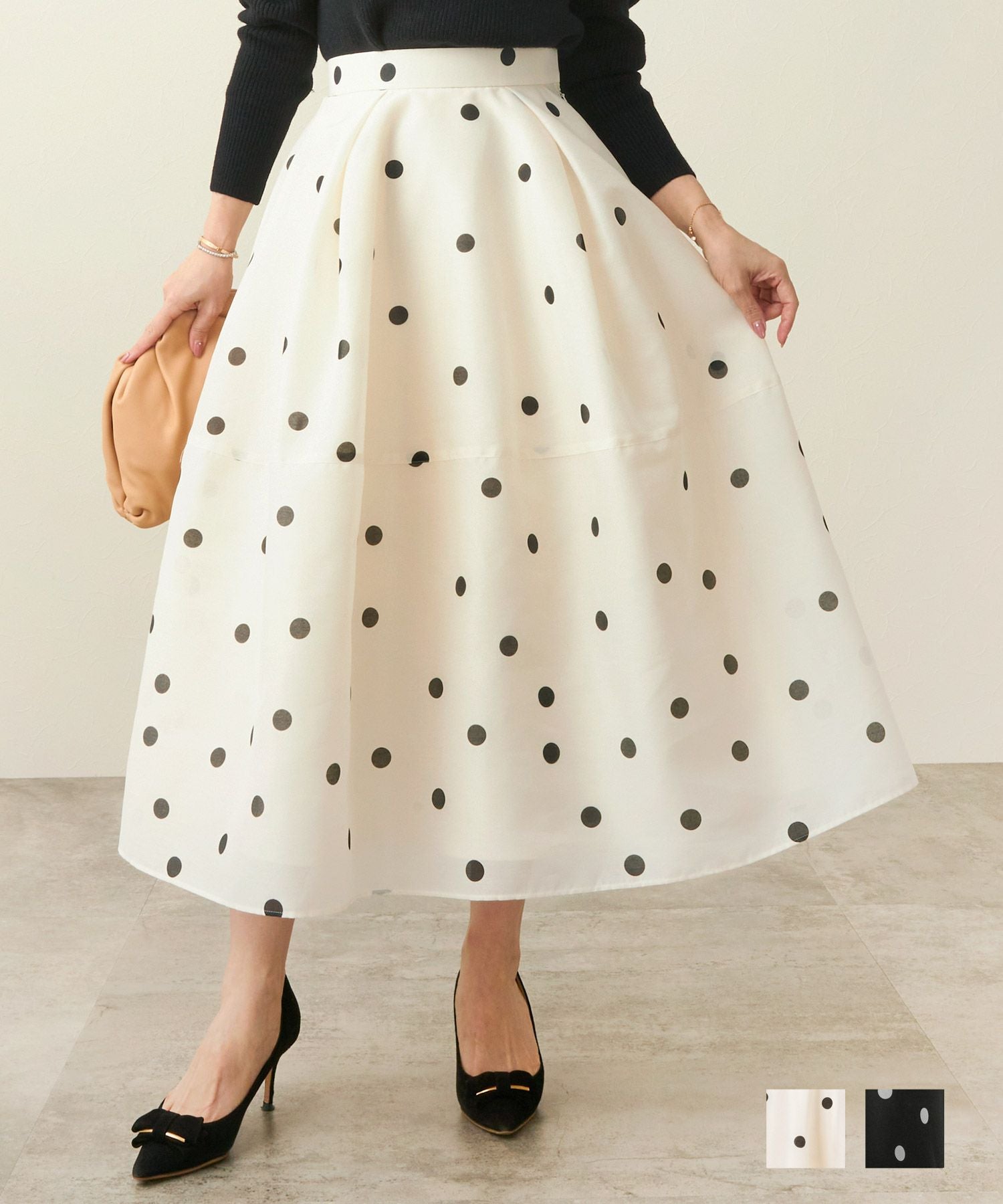 水玉 フレア スカート Liala×PG 全2色｜lpg611-1847【3】 - フレア商品