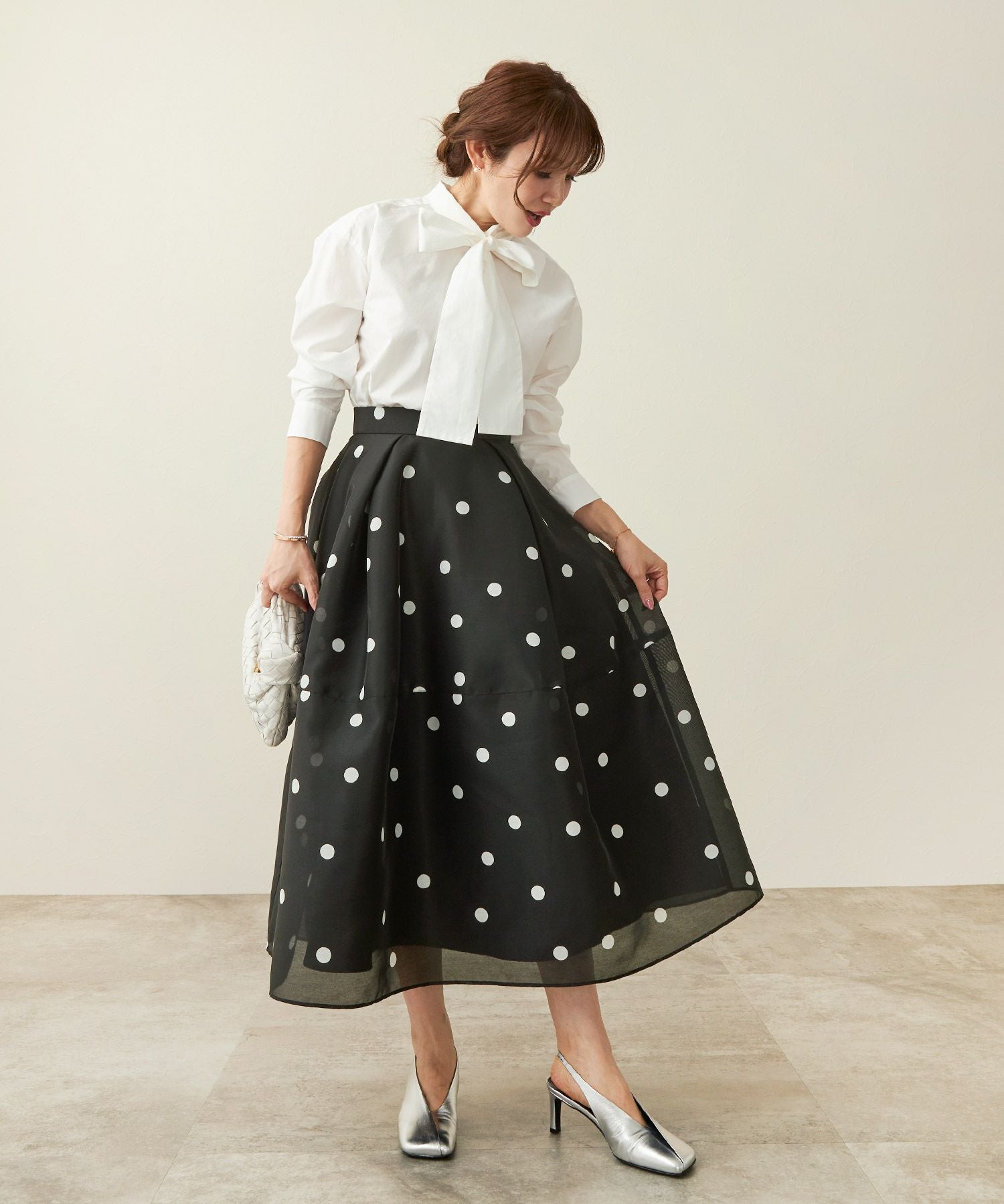 水玉 フレア スカート Liala×PG 全2色｜lpg611-1847【3】 - フレア商品