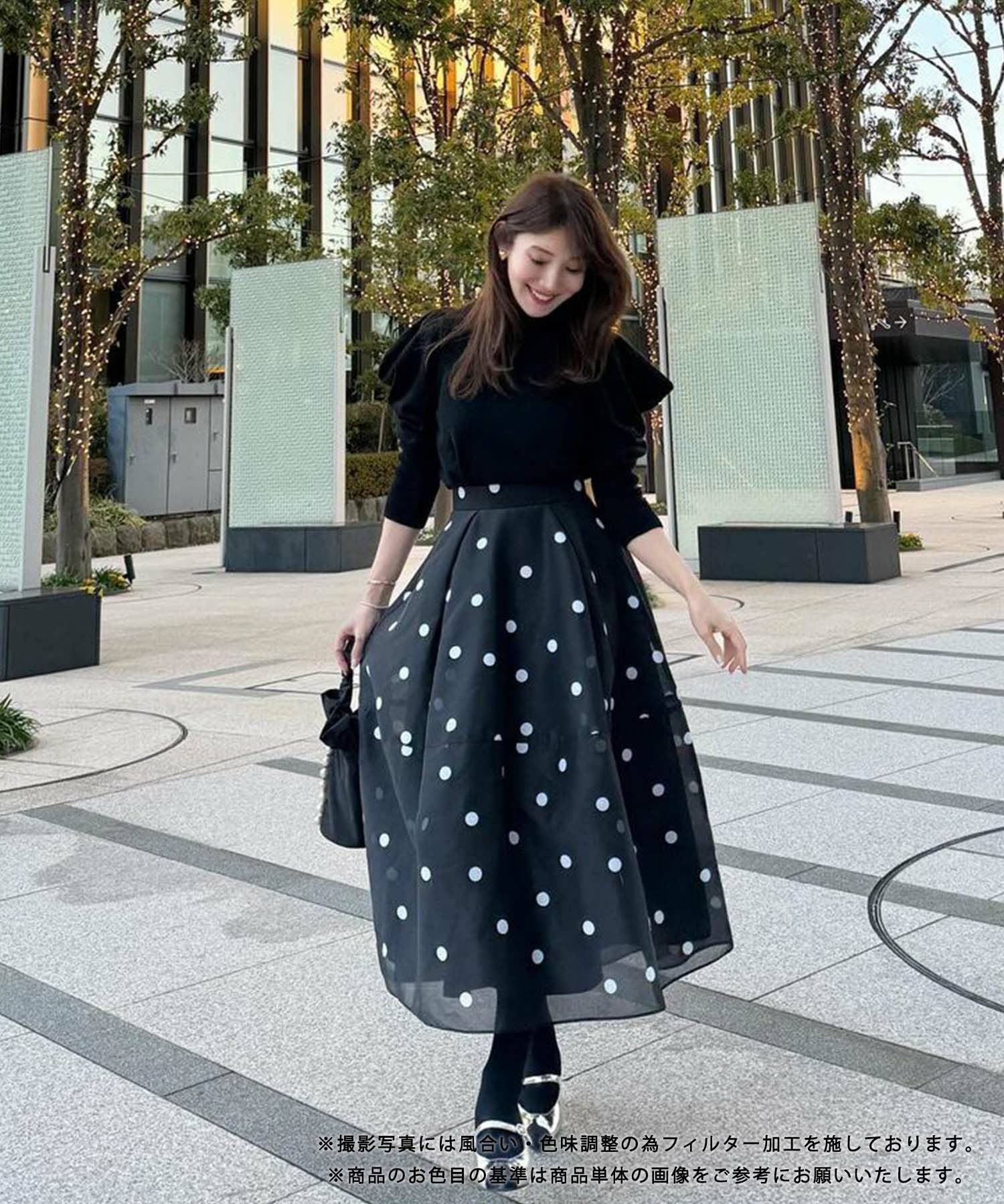 水玉 フレア スカート Liala×PG 全2色｜lpg611-1847【3】 - フレア商品