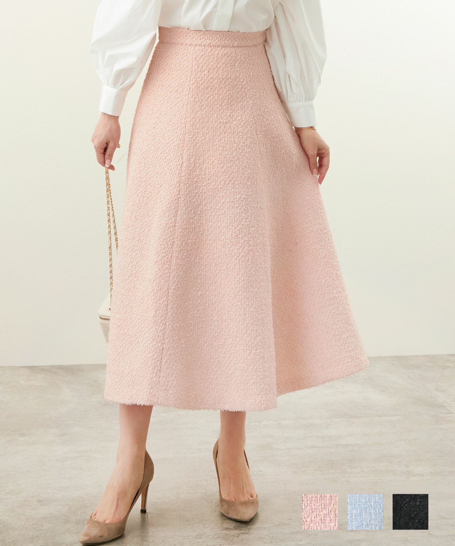 ツイード セミフレア スカート Liala×PG 全3色｜lpg611-1875【1