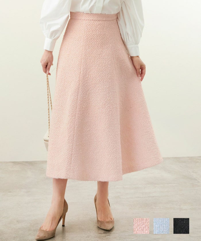 ボトムス スカート セミフレア ツイード フォーマル デイリー 大人 可愛い 上品 ツイード セミフレア スカート Liala×PG
