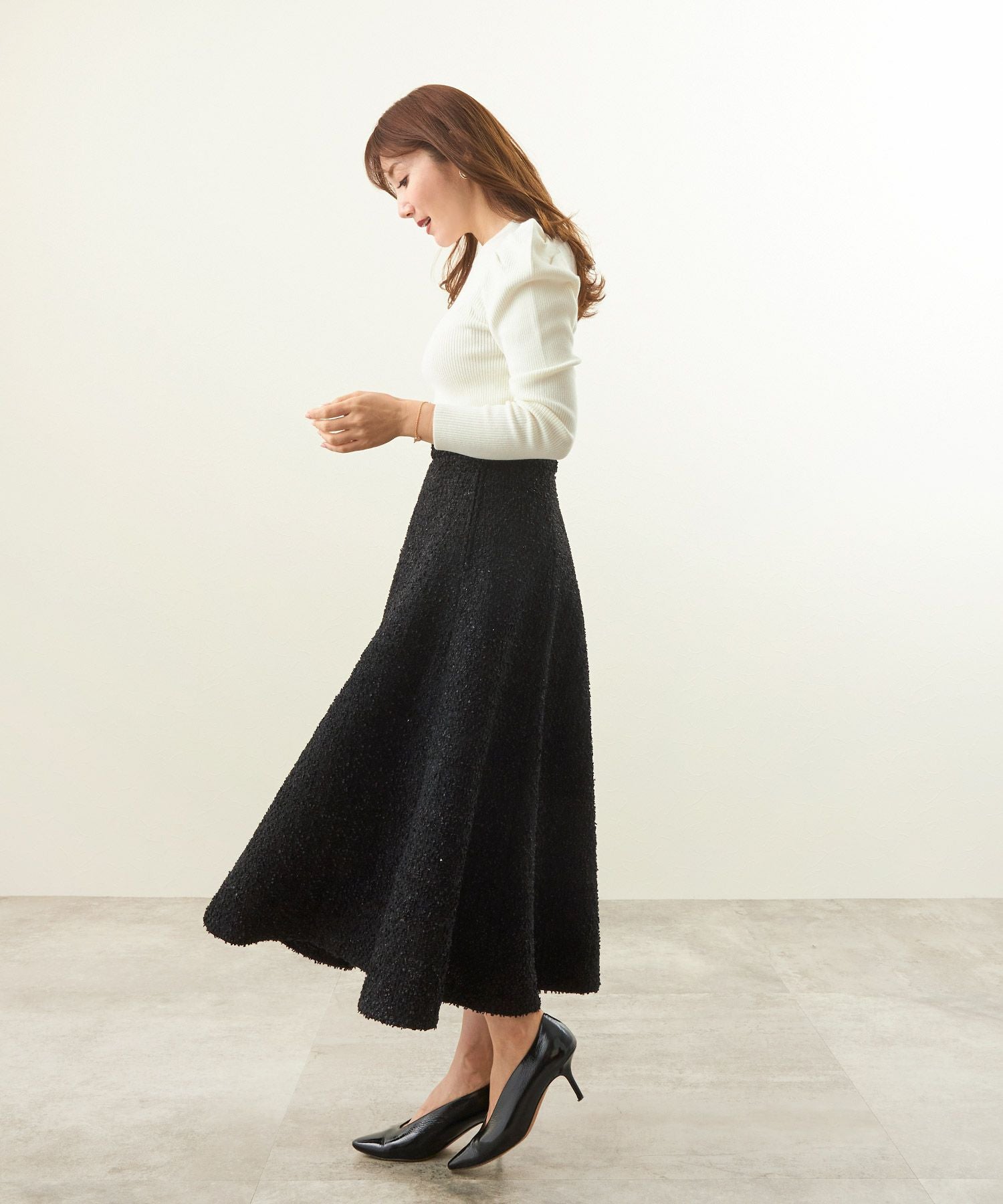 ツイード セミフレア スカート Liala×PG 全3色｜lpg611-1875【1