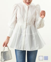 パフスリーブ コクーン ペプラム ブラウス Liala×PG