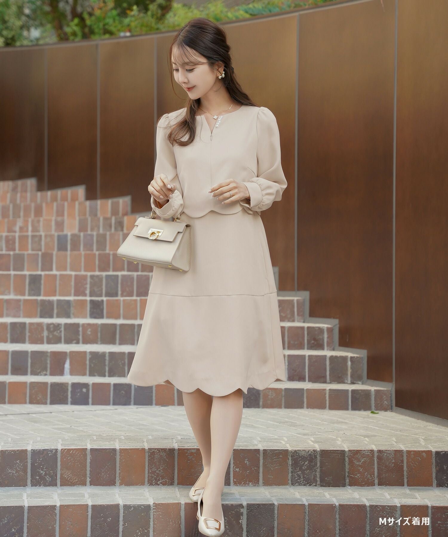 フロントファスナー スカラップ ワンピース le reve vaniller 全3色