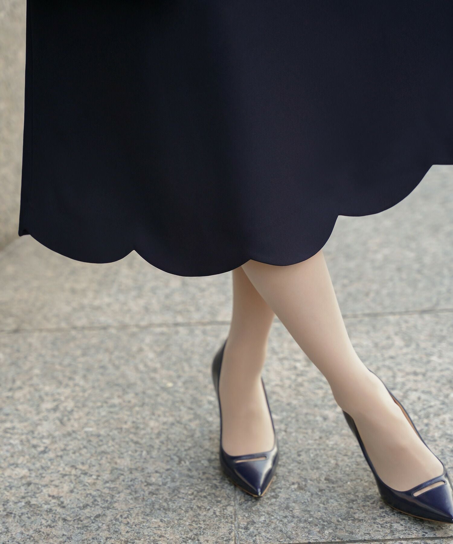 フロントファスナー スカラップ ワンピース le reve vaniller 全3色