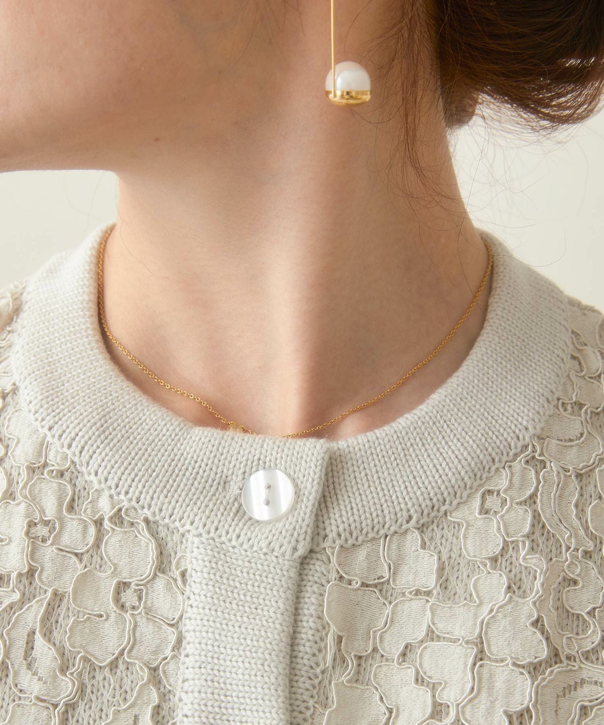 手洗い可/トップス/ニット/カーディガン/レース/ポケット付き/大人/可愛い/上品