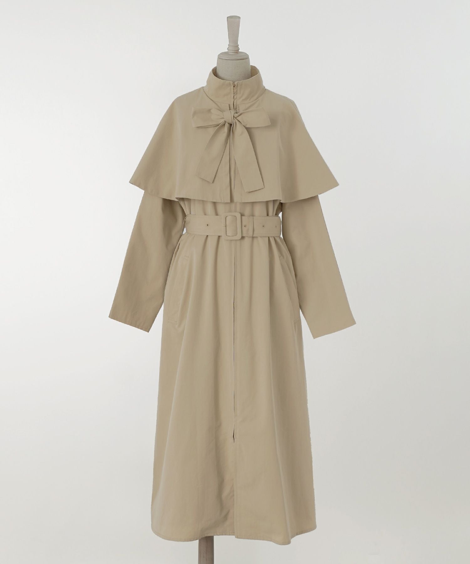CLEARANCE-SALE フロントジップ ケープ トレンチコート HUIT 全2色