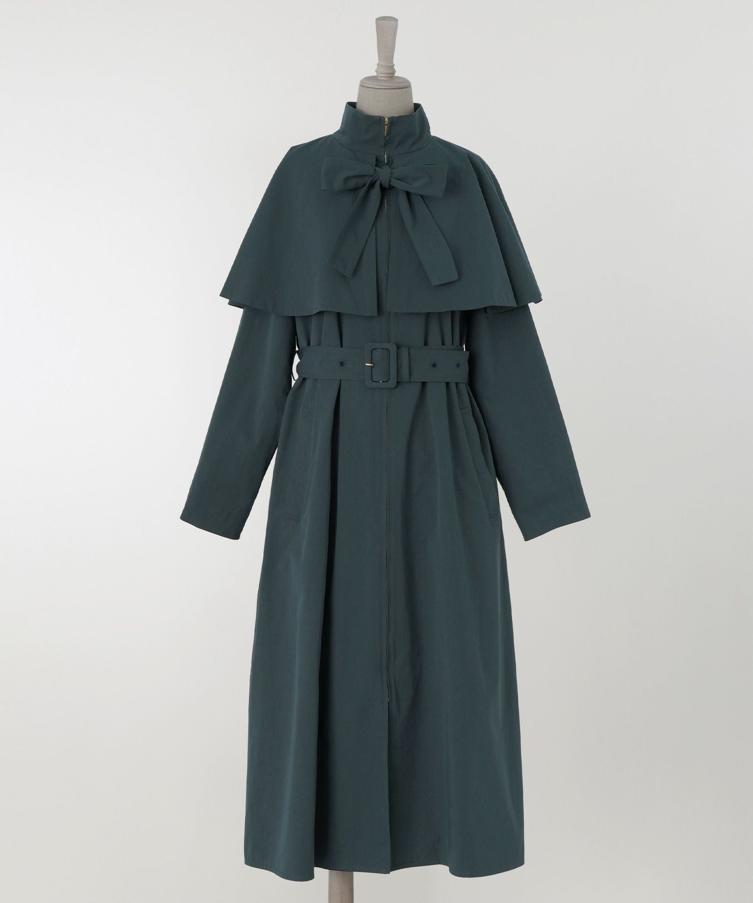 TIME-SALE フロントジップ ケープ トレンチコート HUIT 全2色｜hit111