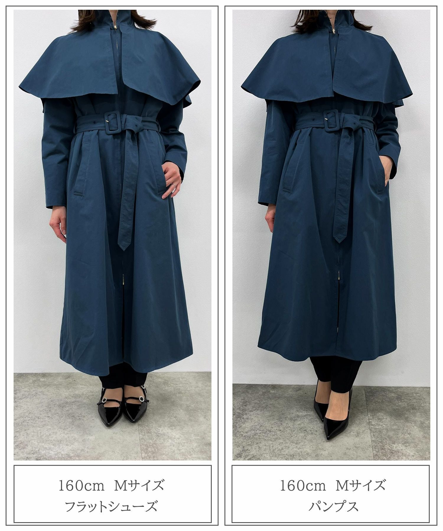 TIME-SALE フロントジップ ケープ トレンチコート HUIT 全2色｜hit111