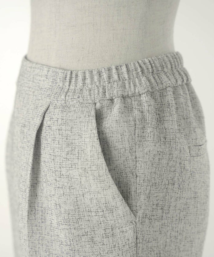 レディース/パンツ/ボトムス/スティックパンツ/センタープレス/ツイード/春/夏/秋/冬/グレー/ブラック