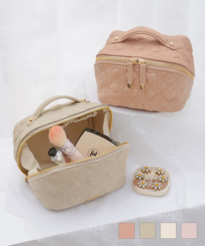 オリジナル ハートキルティング コスメ ポーチ le reve vaniller