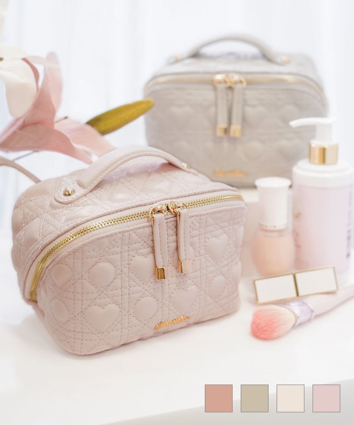 オリジナル ハートキルティング コスメ ポーチ le reve vaniller