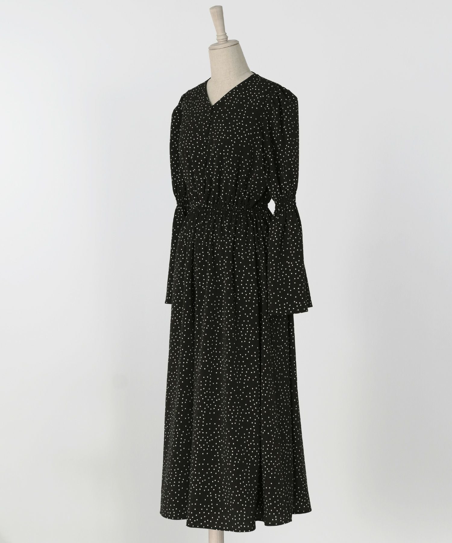 OUTLET-SALE ベルスリーブ ドット ワンピース HUIT 全2色｜hit311-0050