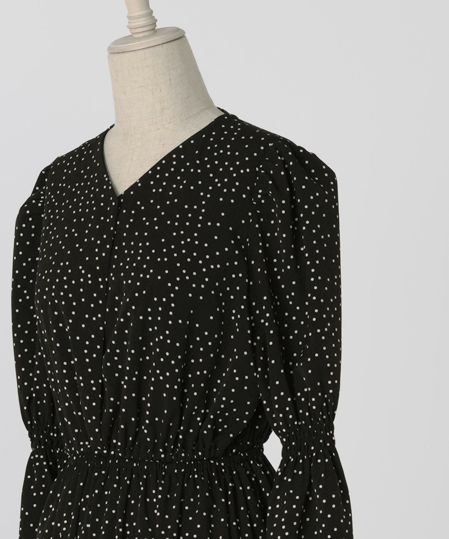 OUTLET-SALE ベルスリーブ ドット ワンピース HUIT 全2色｜hit311-0050