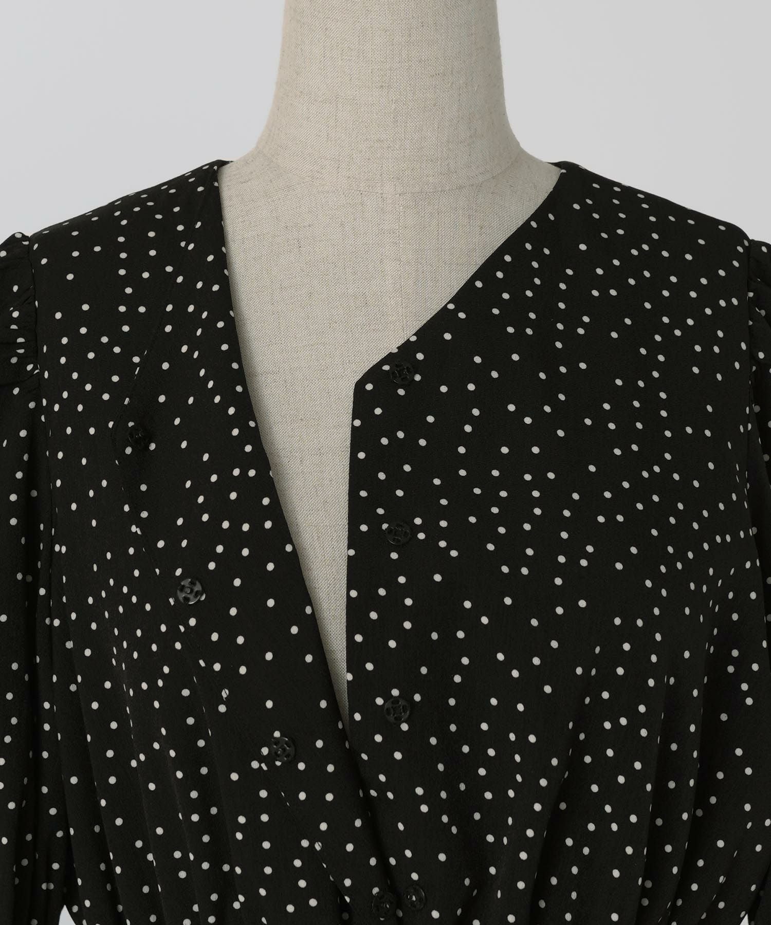 OUTLET-SALE ベルスリーブ ドット ワンピース HUIT 全2色｜hit311-0050