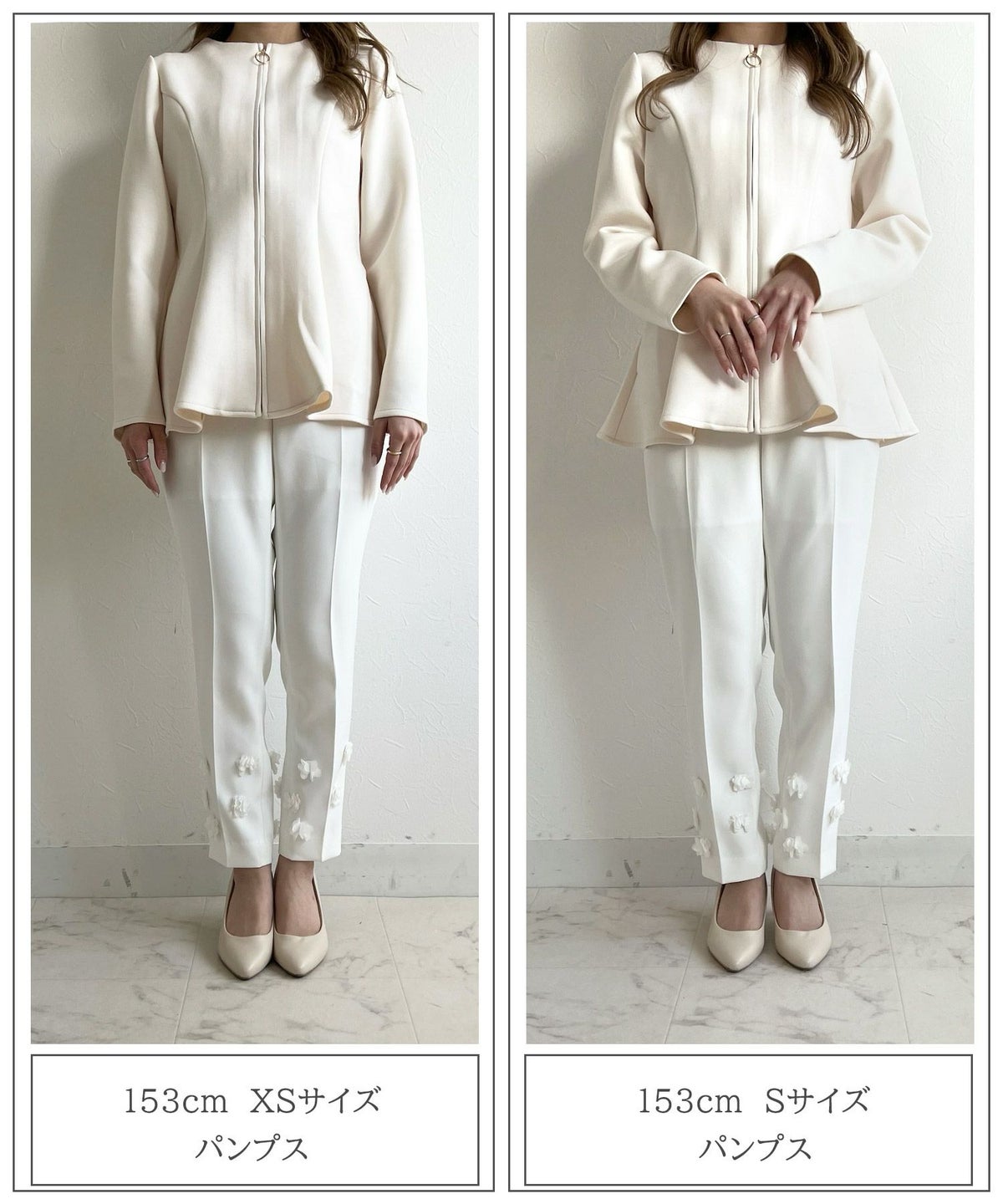 レディース/パンツ/ボトムス/スティックパンツ/センタープレス/フラワー/春/夏/秋/冬/ホワイト/ブラック