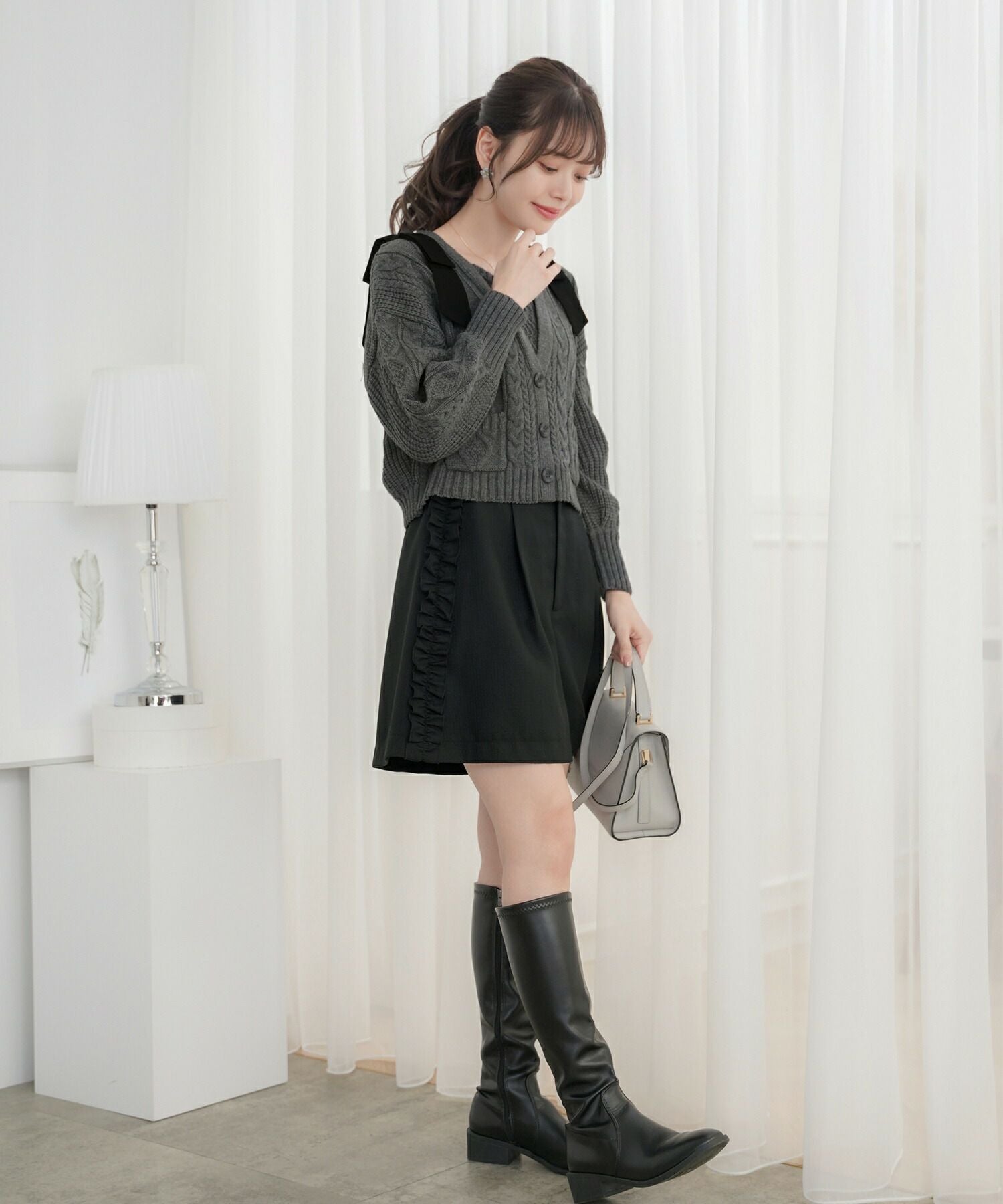 サイドフリル ハーフ パンツ le reve vaniller 全2色 ｜lvn711-1784【1