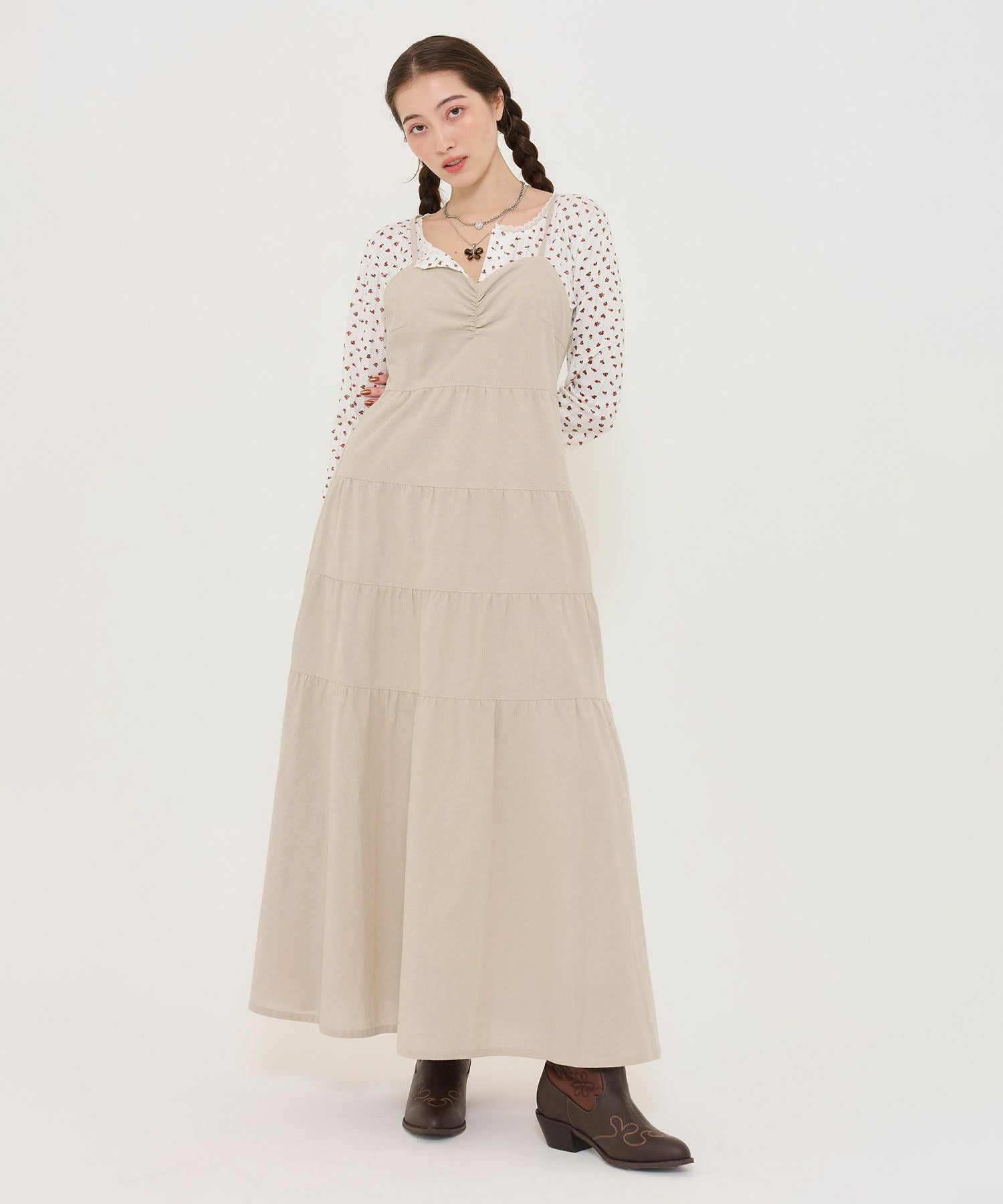 限定Price！SALE ティアード キャミソールワンピース TINA：JOJUN 全2