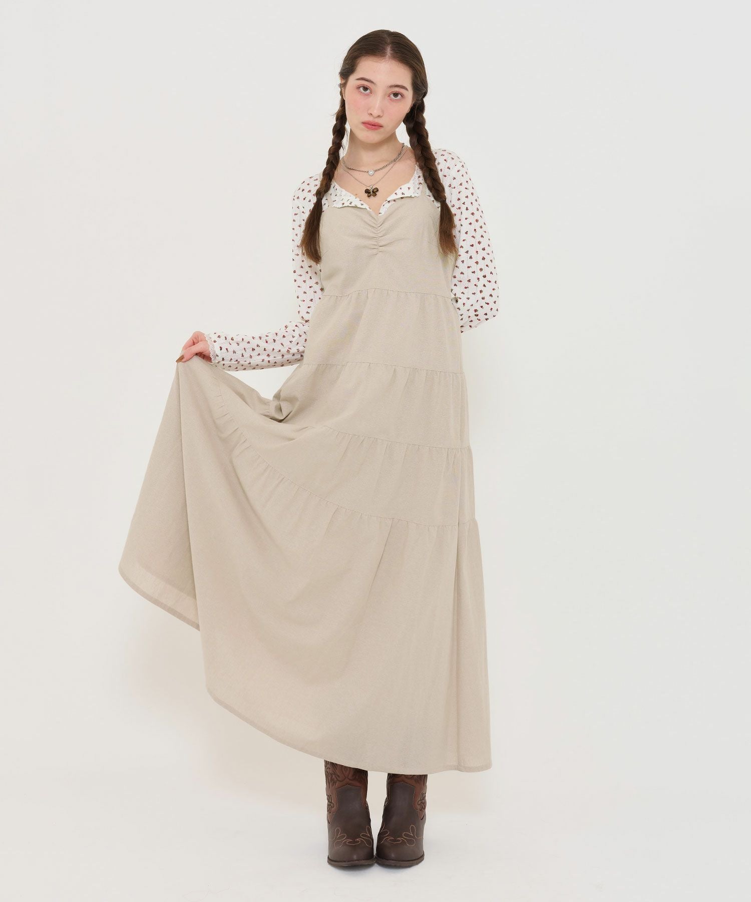 限定Price！SALE ティアード キャミソールワンピース TINA：JOJUN 全2