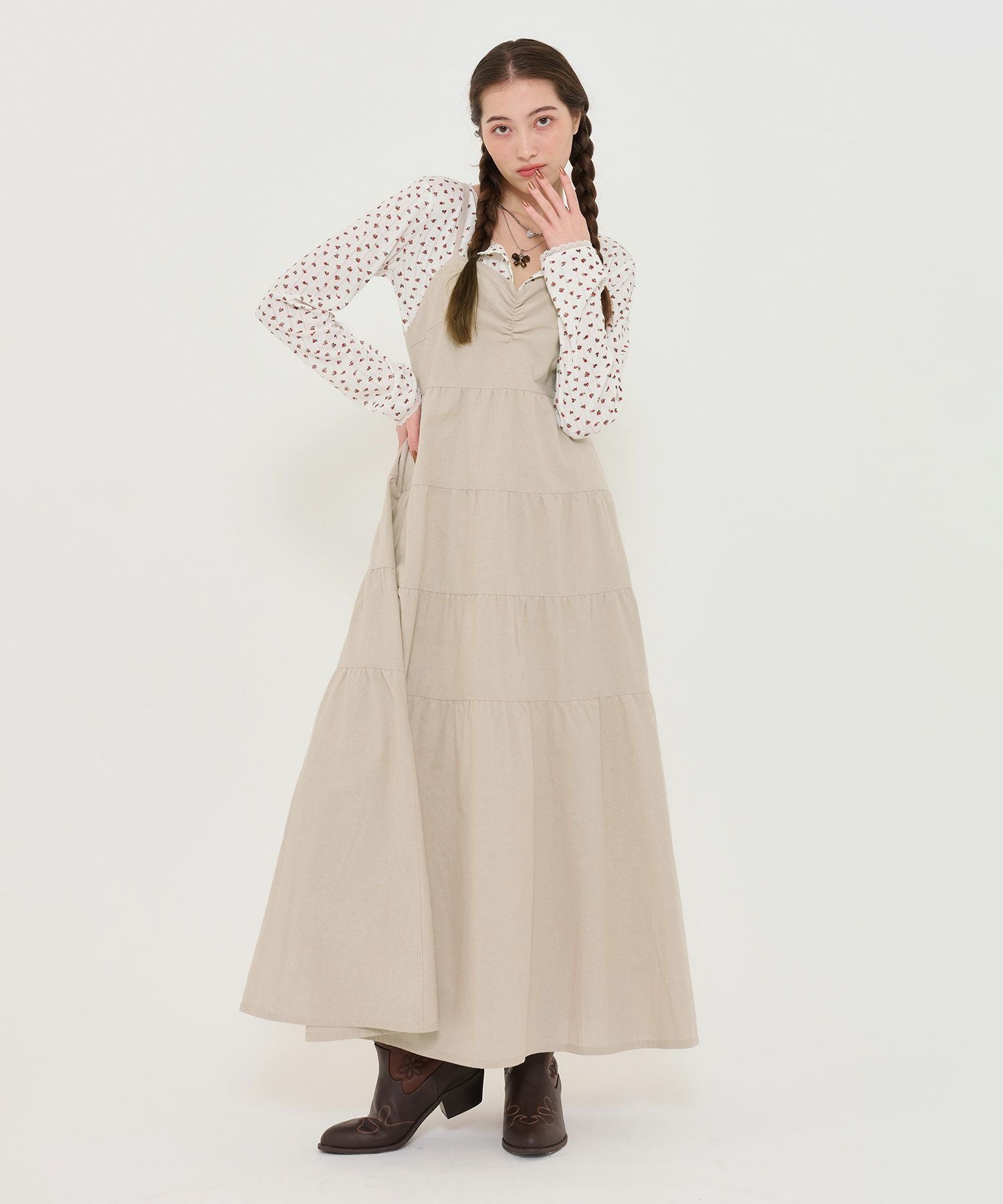 限定Price！SALE ティアード キャミソールワンピース TINA：JOJUN 全2